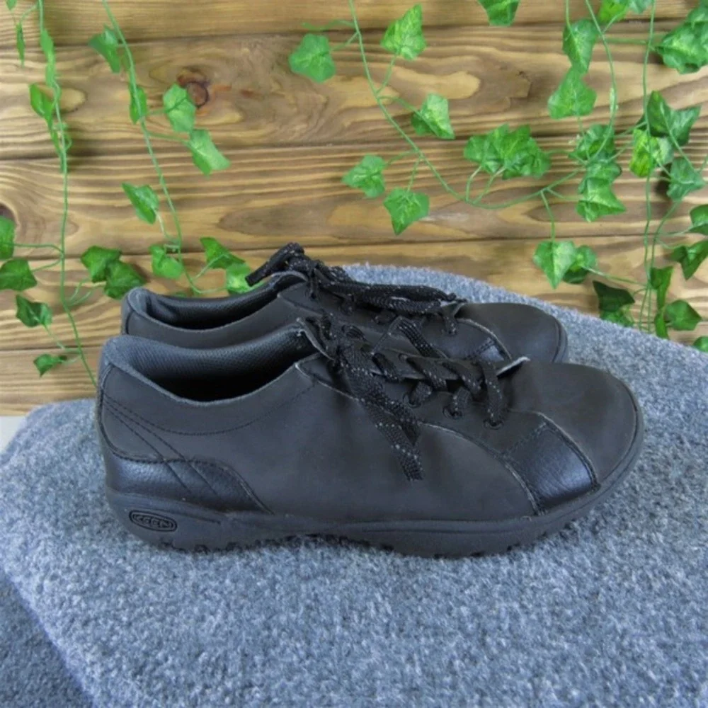 KEEN Sneaker  Boys Y 5 Medium Athletic Black‎ Leather Lace Up